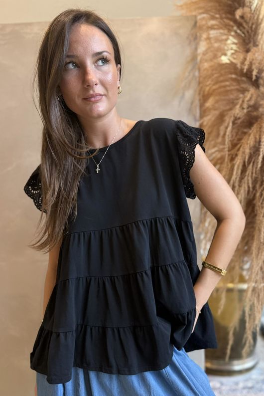 Classic Cotton Smock Tee Black /8=